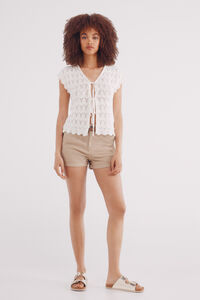 Springfield Shorts chino cinturón beige