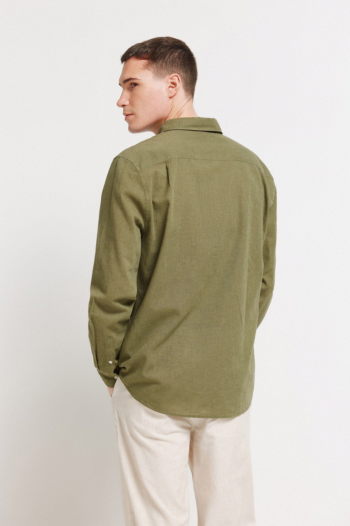 Springfield Camisa lino kaki