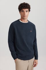 Springfield Su&eacute;ter liso con trenzado y cuello alto azul