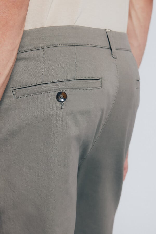 Springfield Pantalón slim fit lavado kaki