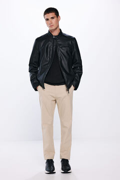 Springfield Pantalón chino microestampado slim fit beige