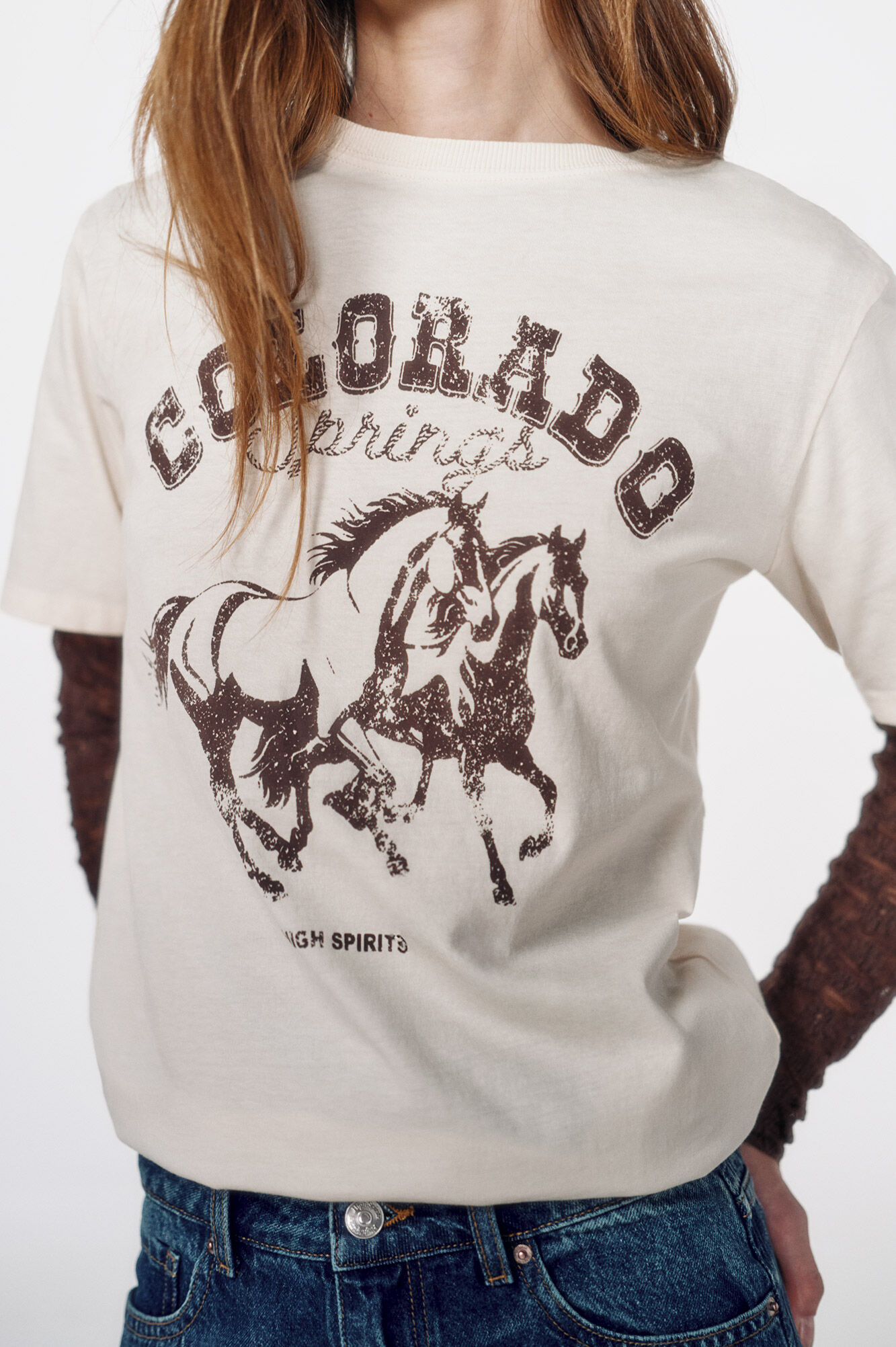 High Spirits Playera Stetson caf&eacute;