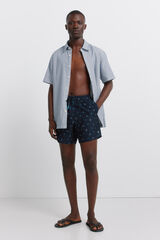 Springfield Traje de ba&ntilde;o estampado de langostas azul
