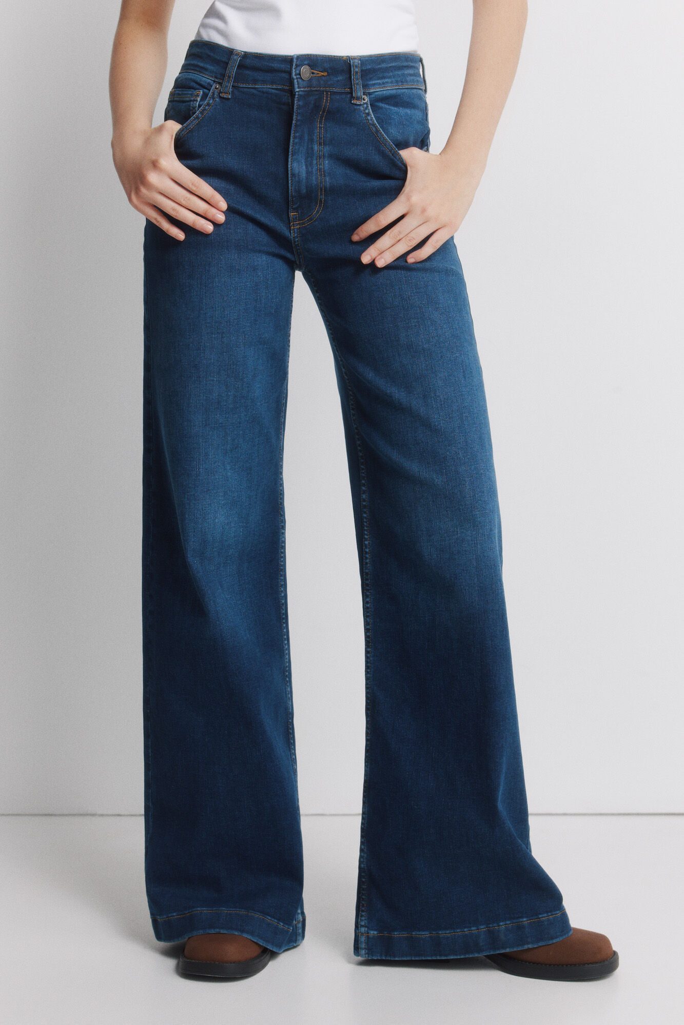 Springfield Jeans anchos de tiro alto