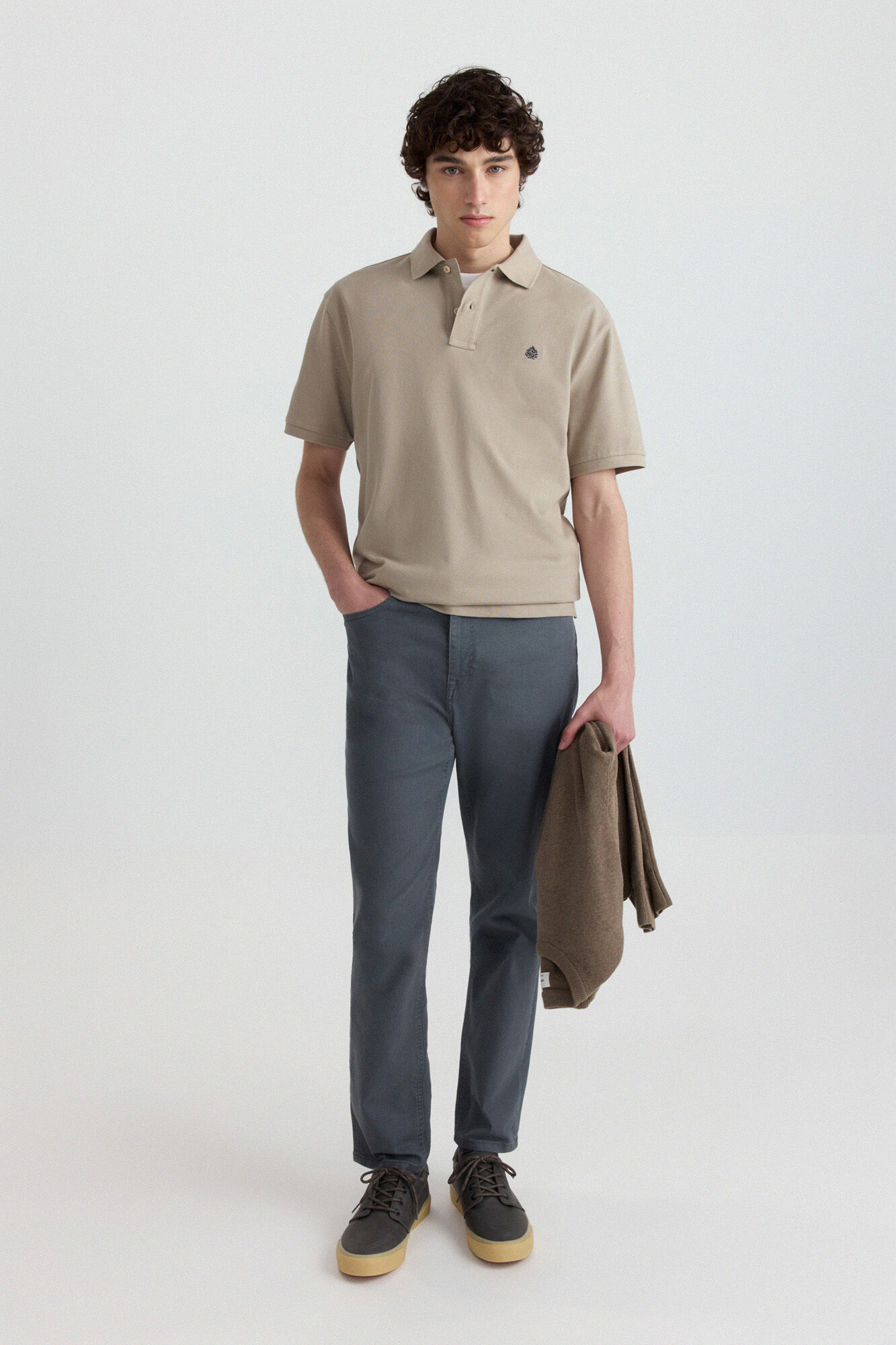 Springfield Polo de piqu&eacute; b&aacute;sico Springfield regular fit caf&eacute;