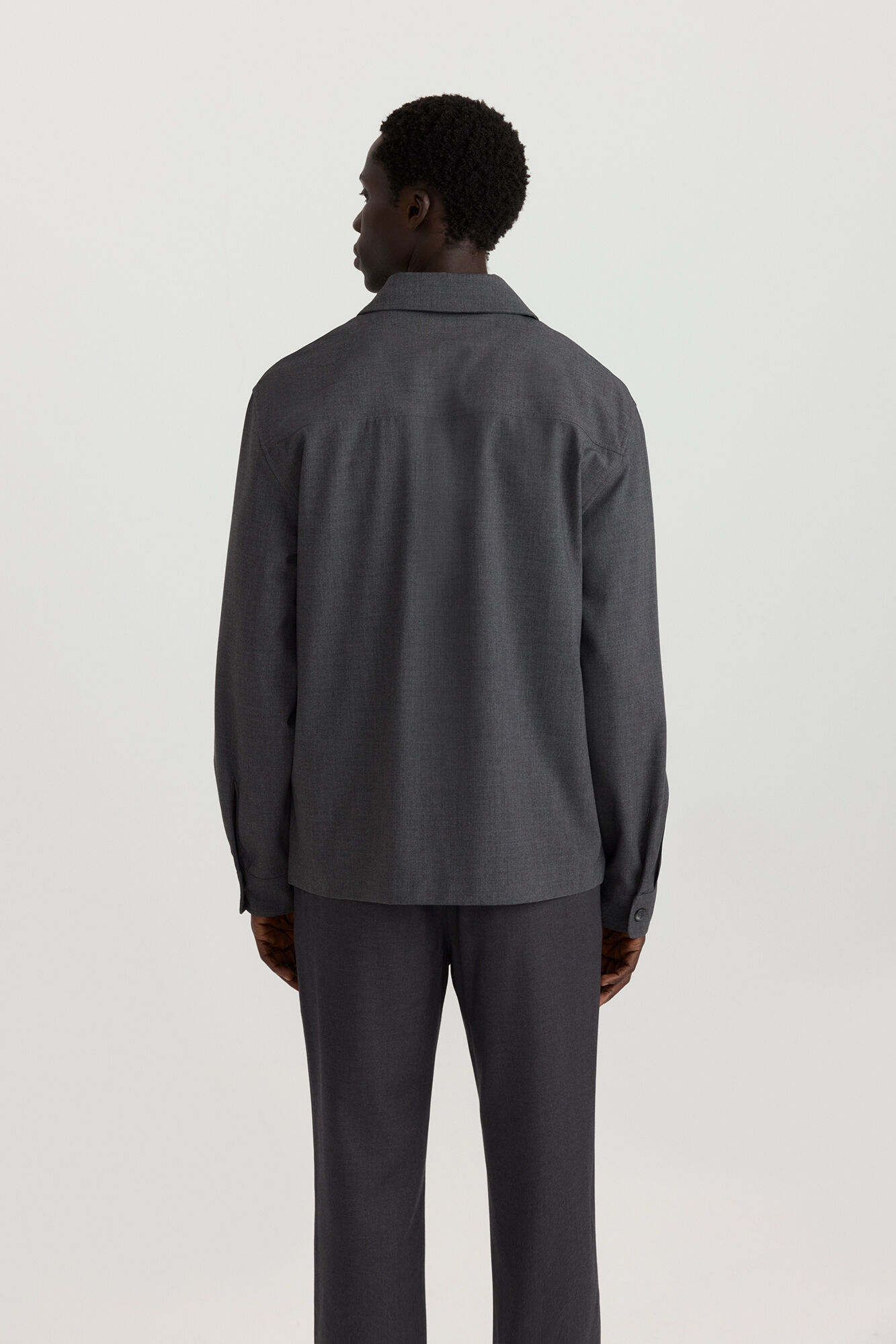 Springfield Sobrecamisa de tejido fluido gris