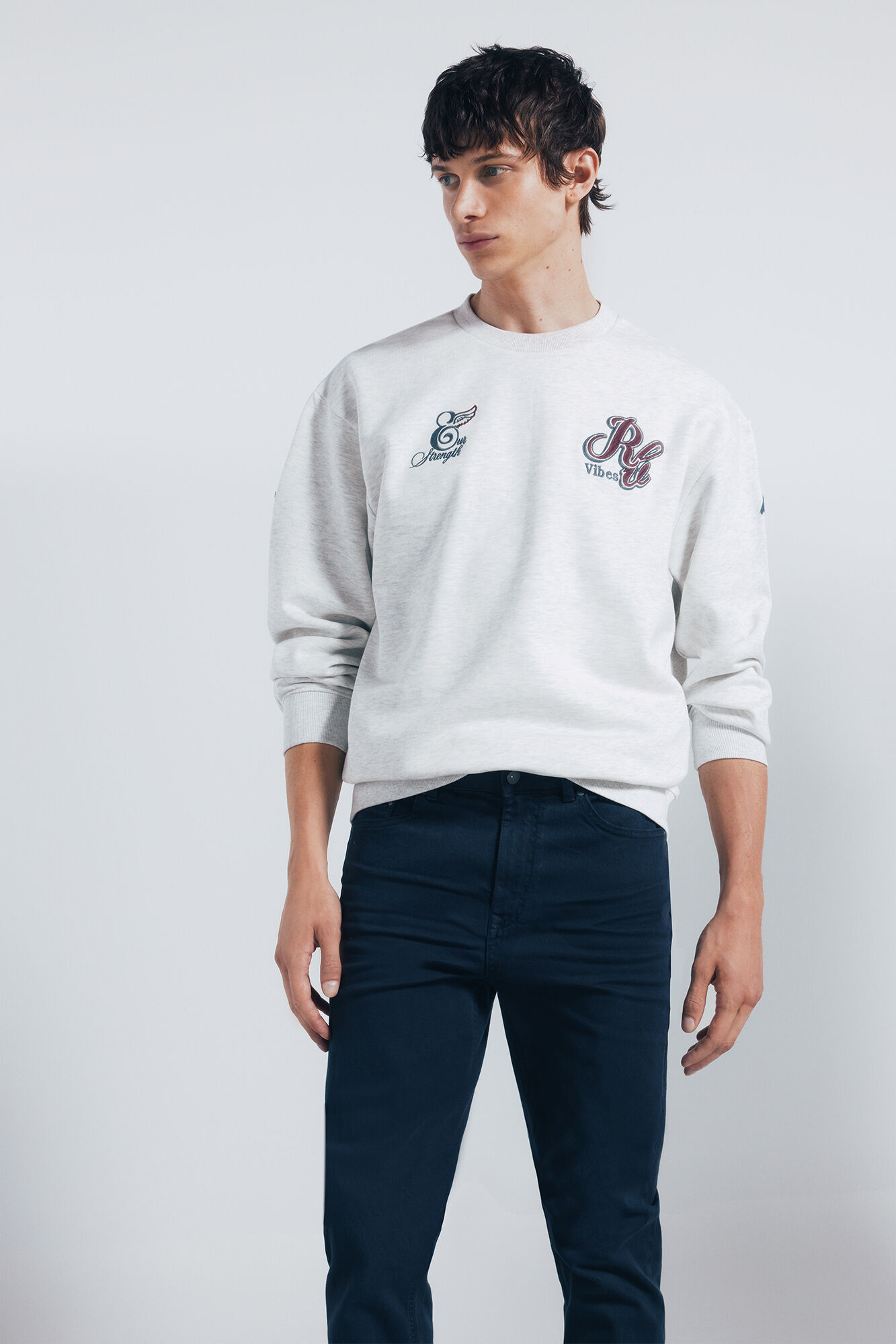 Springfield Pantal&oacute;n slim fit de 5 bolsillo azul