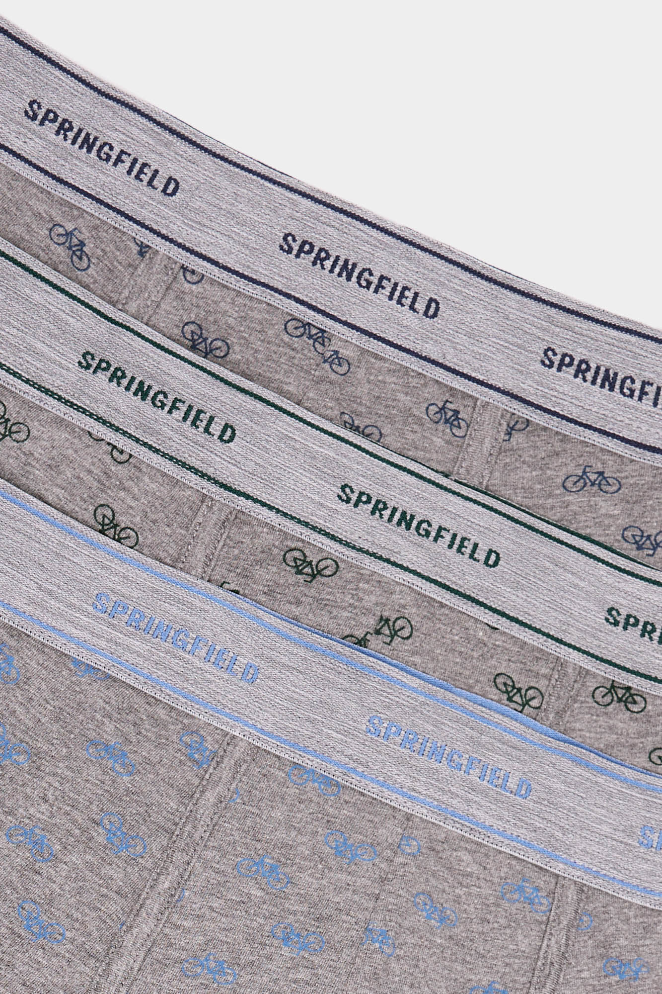 Springfield Pack 3 boxers algod&oacute;n gris estampado bicis gris