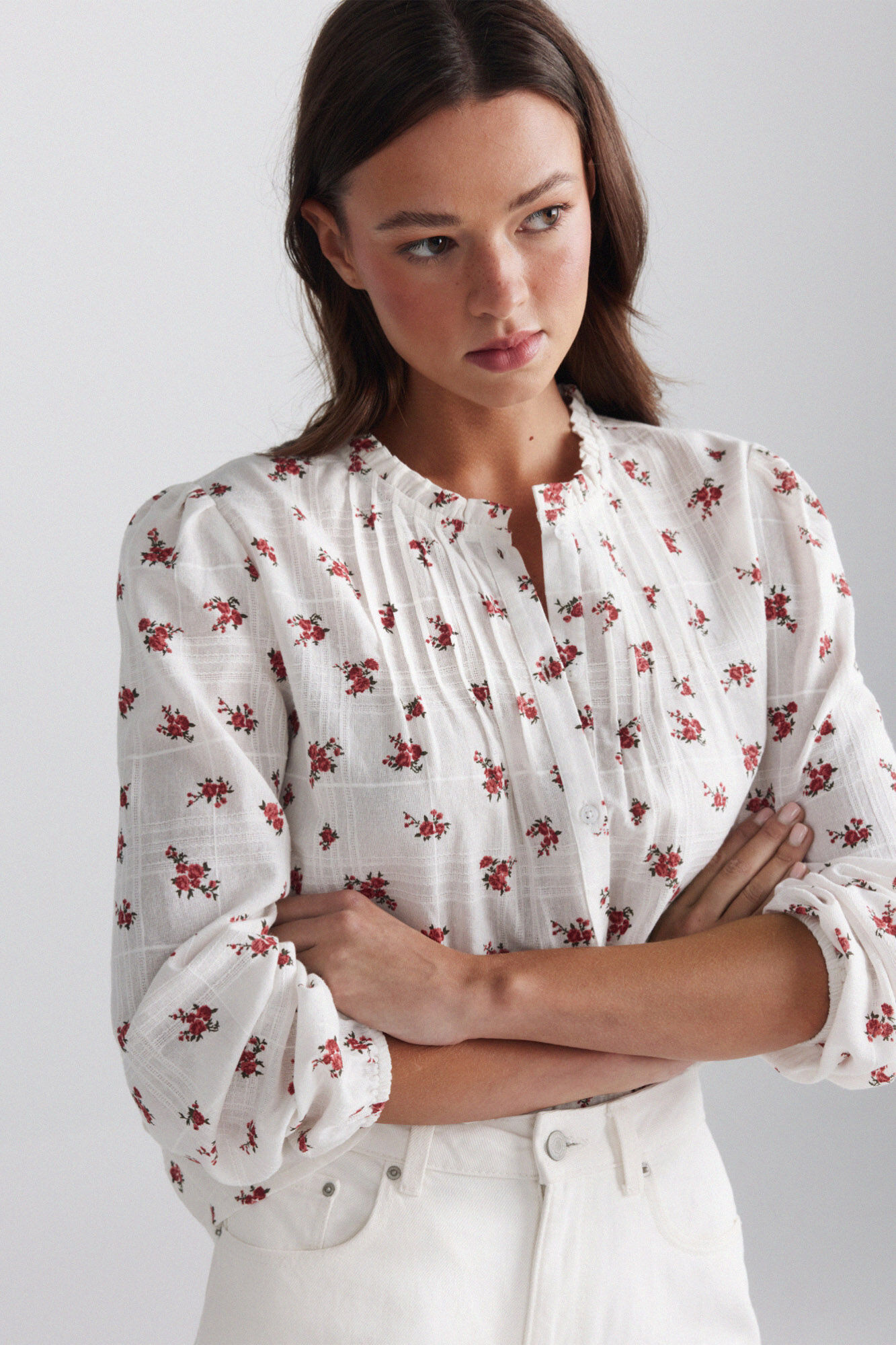 Springfield Camisa con estructura de volantes p&uacute;rpura