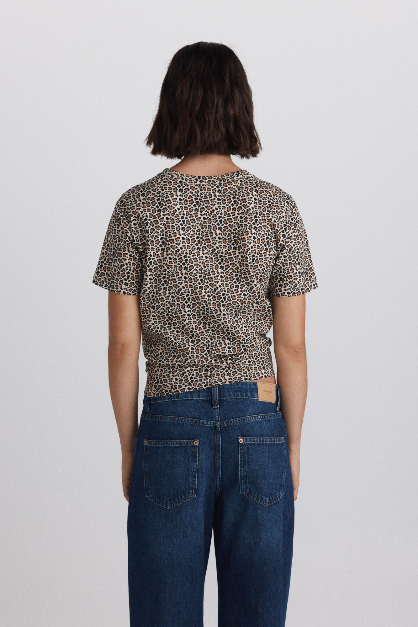 Springfield Playera de animal print blanco