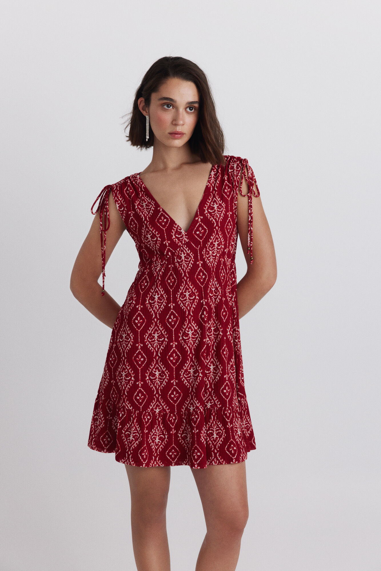 Springfield Vestido con cordones en los hombros