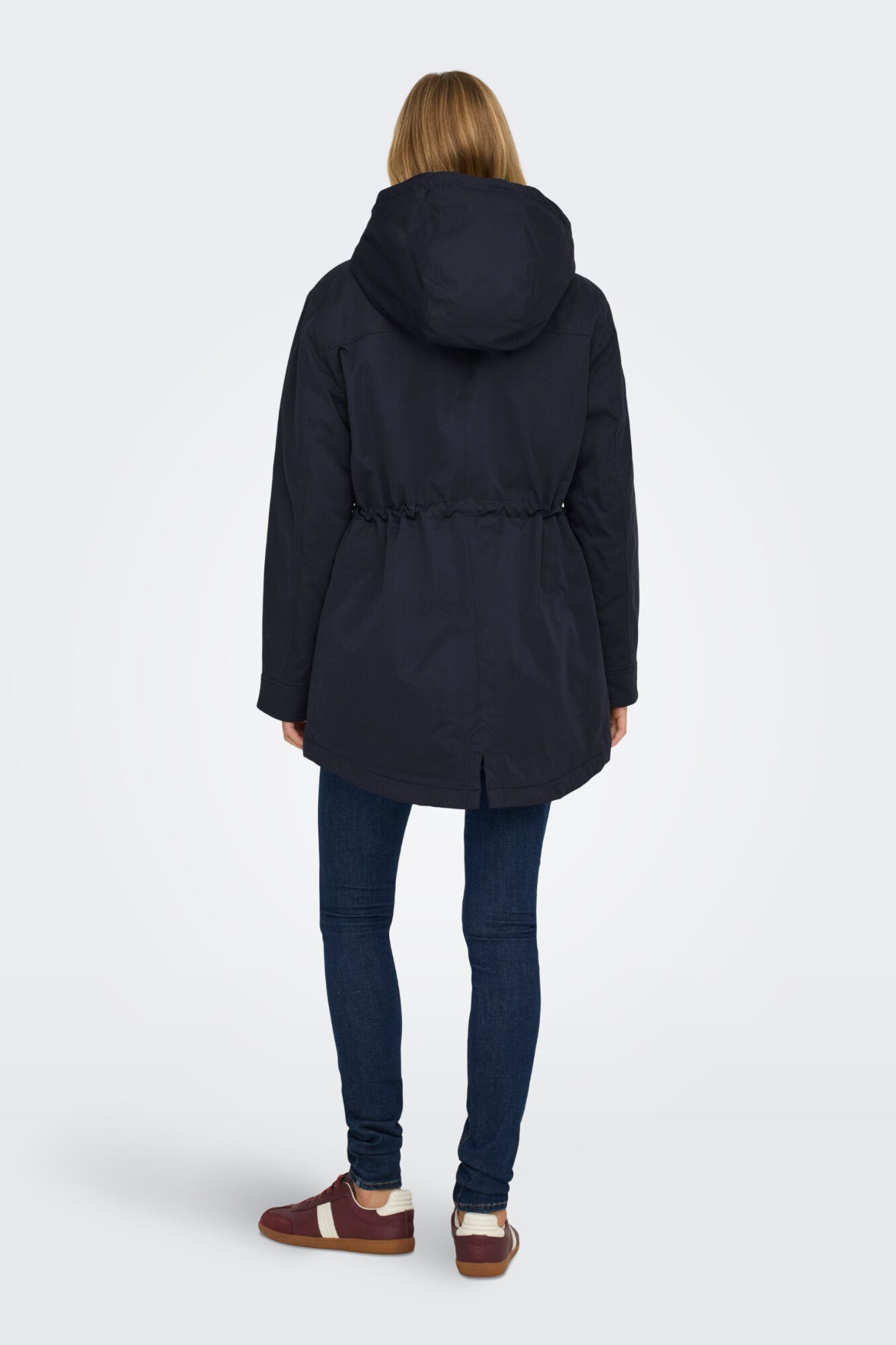 Only Parka con capucha marino