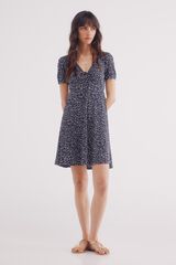 Springfield Vestido corto estampado azulado