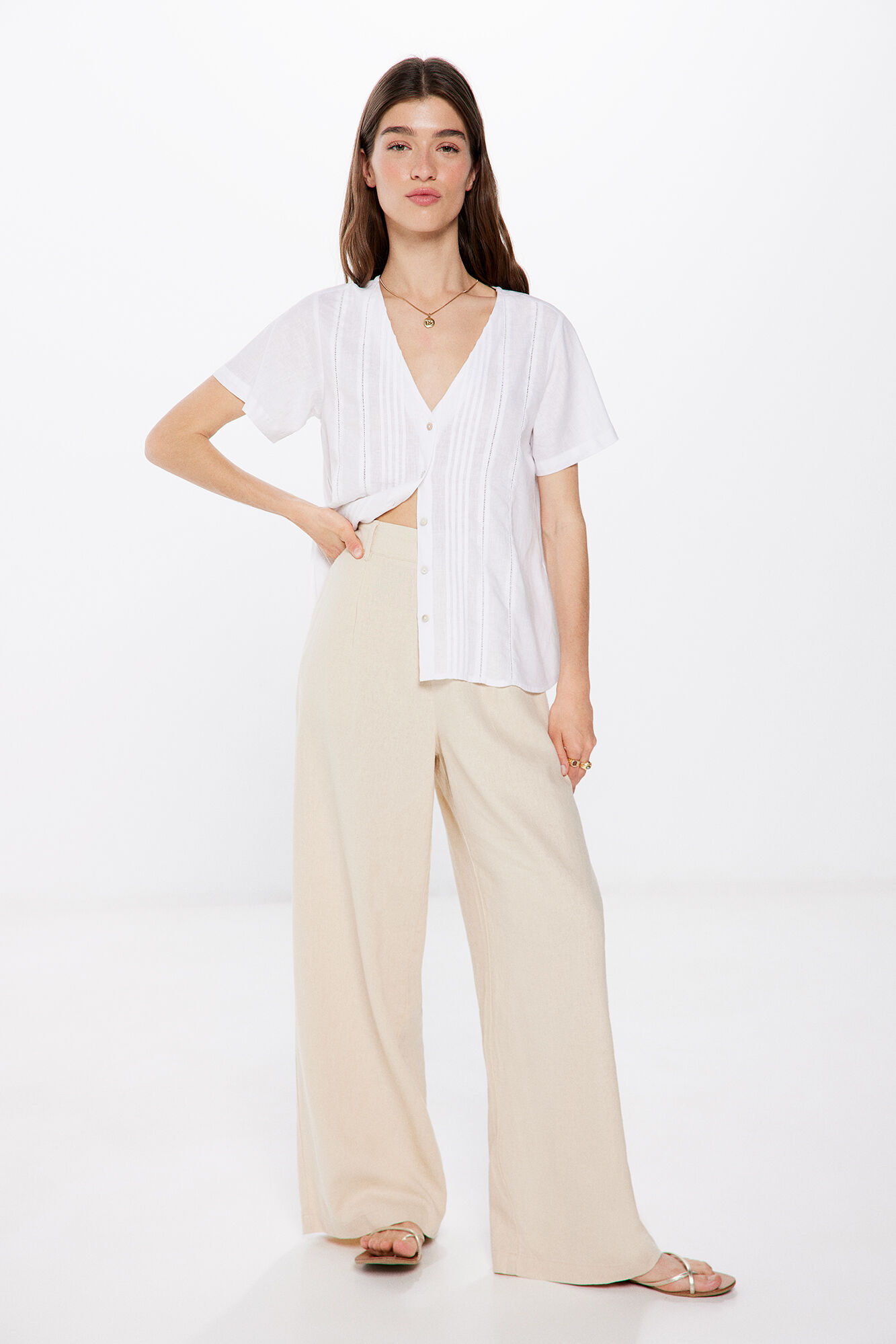 Springfield Blusa Pintucks natural