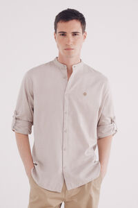 Springfield Camisa mao estructura bicolor beige