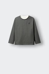 Springfield Kids Playera manga larga de rayas b&aacute;sica para ni&ntilde;o verde