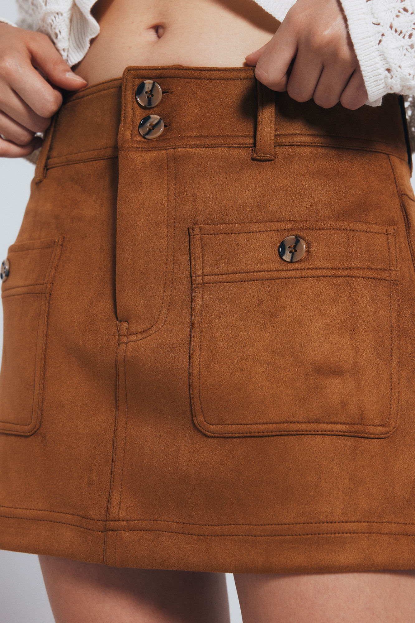 Springfield Falda short de ante caf&eacute;