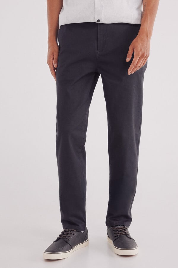 Springfield Pantalón chino microestampado slim fit gris