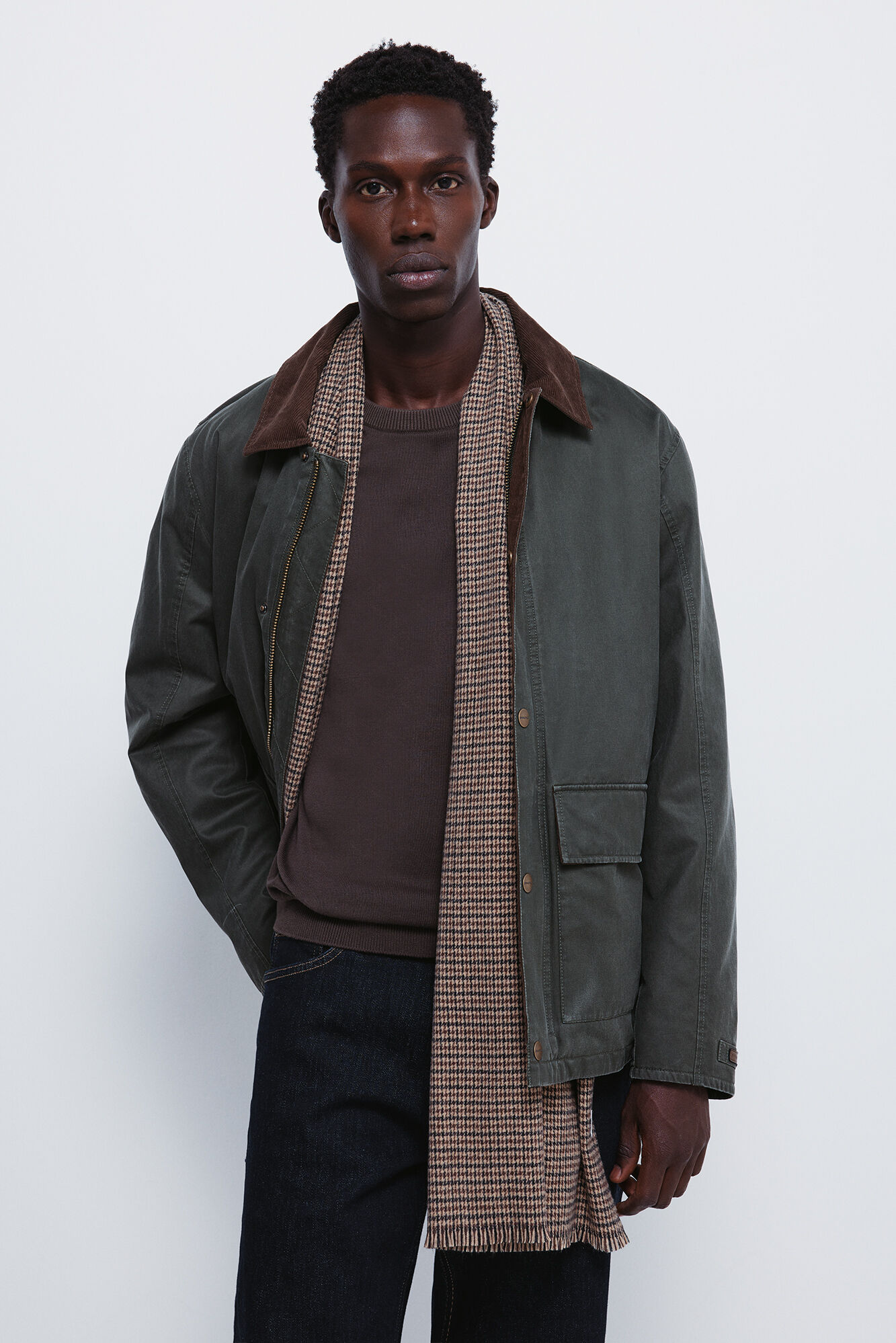 Springfield Parka short con cuello de pana