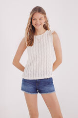 Springfield Top hombros volantes estructura caf&eacute;