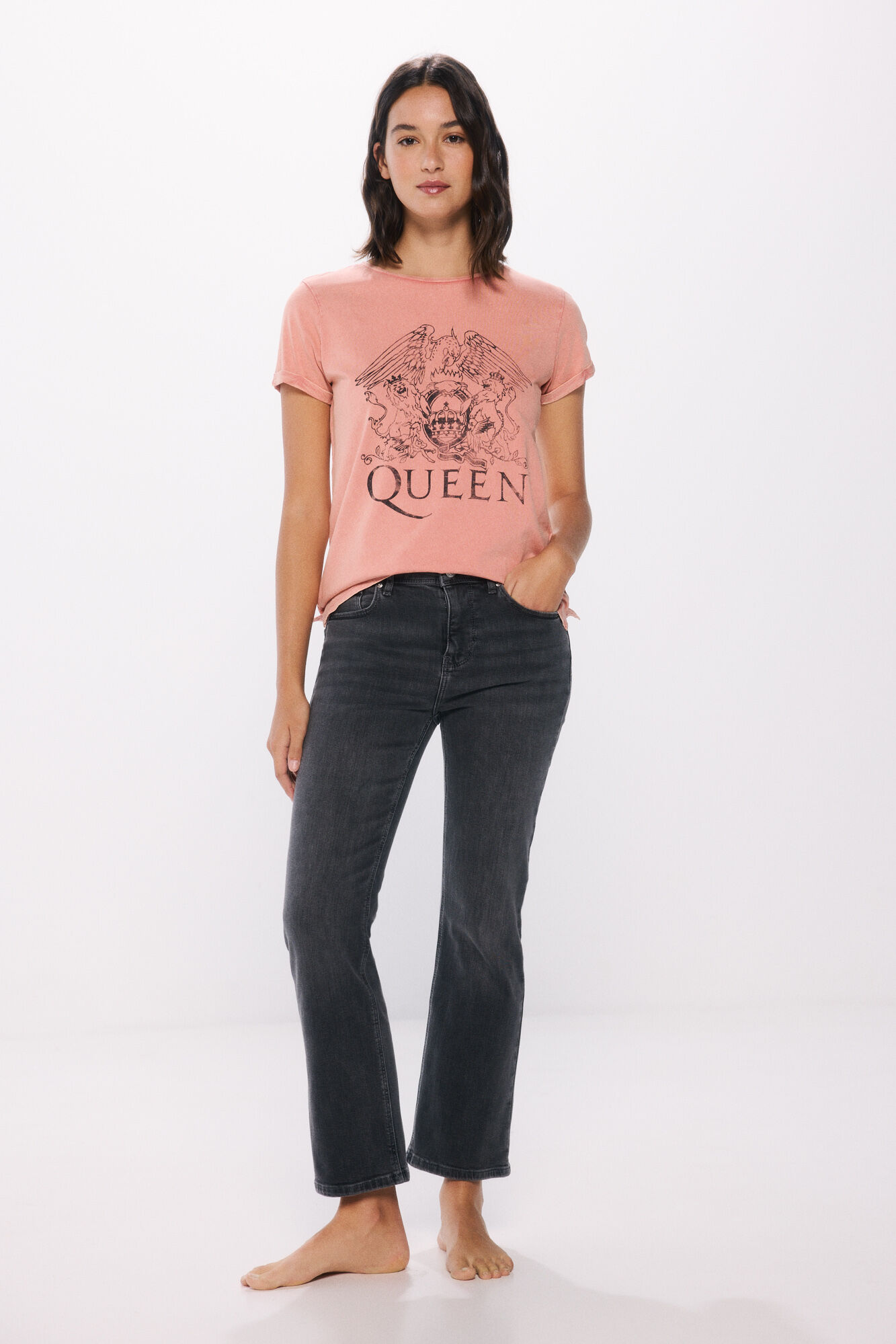 Springfield Playera gr&aacute;fica grupo musical rosa