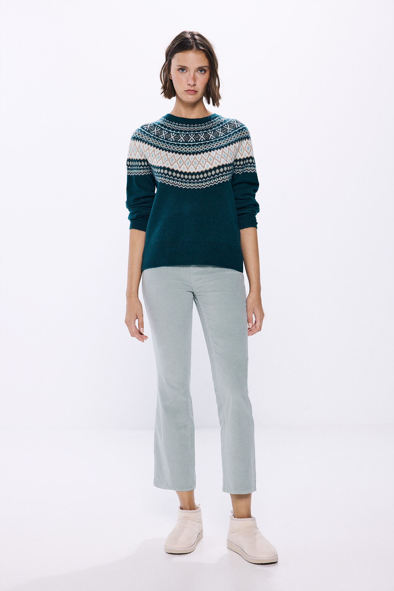 Springfield Su&eacute;ter jacquard lurex verde