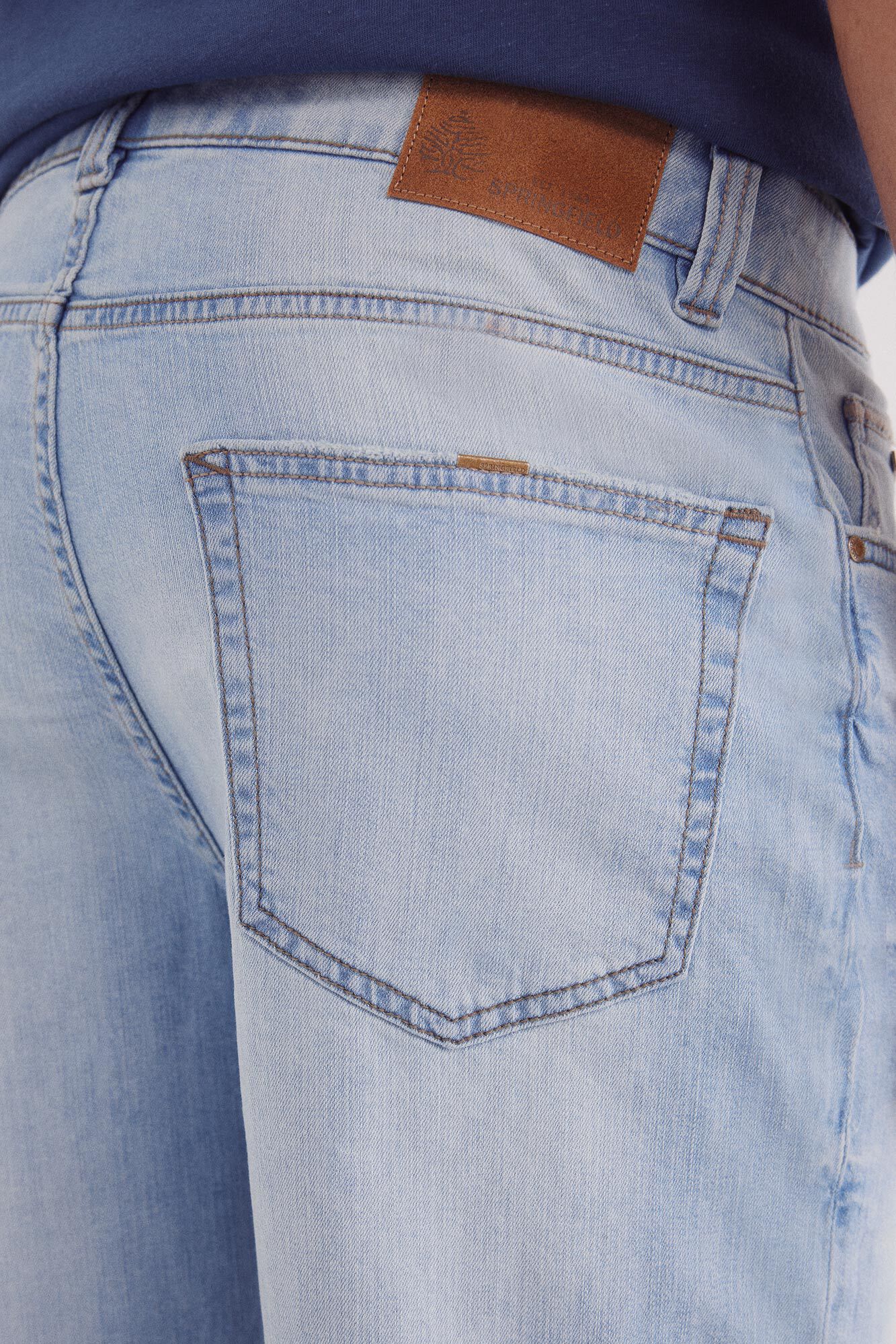 Springfield Bermuda vaquera ultra ligera regular fit azul indigo