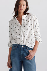 Springfield Camisa con estructura de volantes blanco