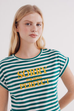 Springfield Playera "Sorry for being perfect" verde