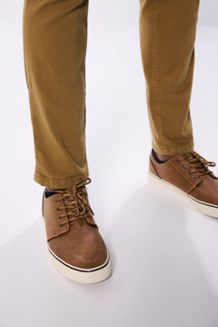 Springfield Pantalón color slim fit nude