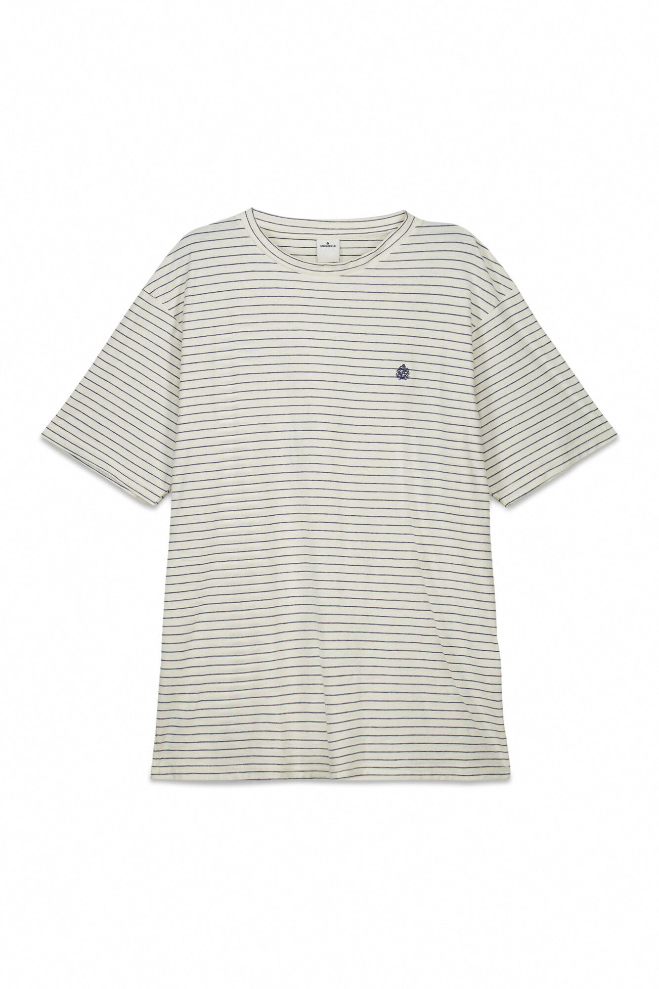 Springfield Camiseta b&aacute;sica rayas blanco