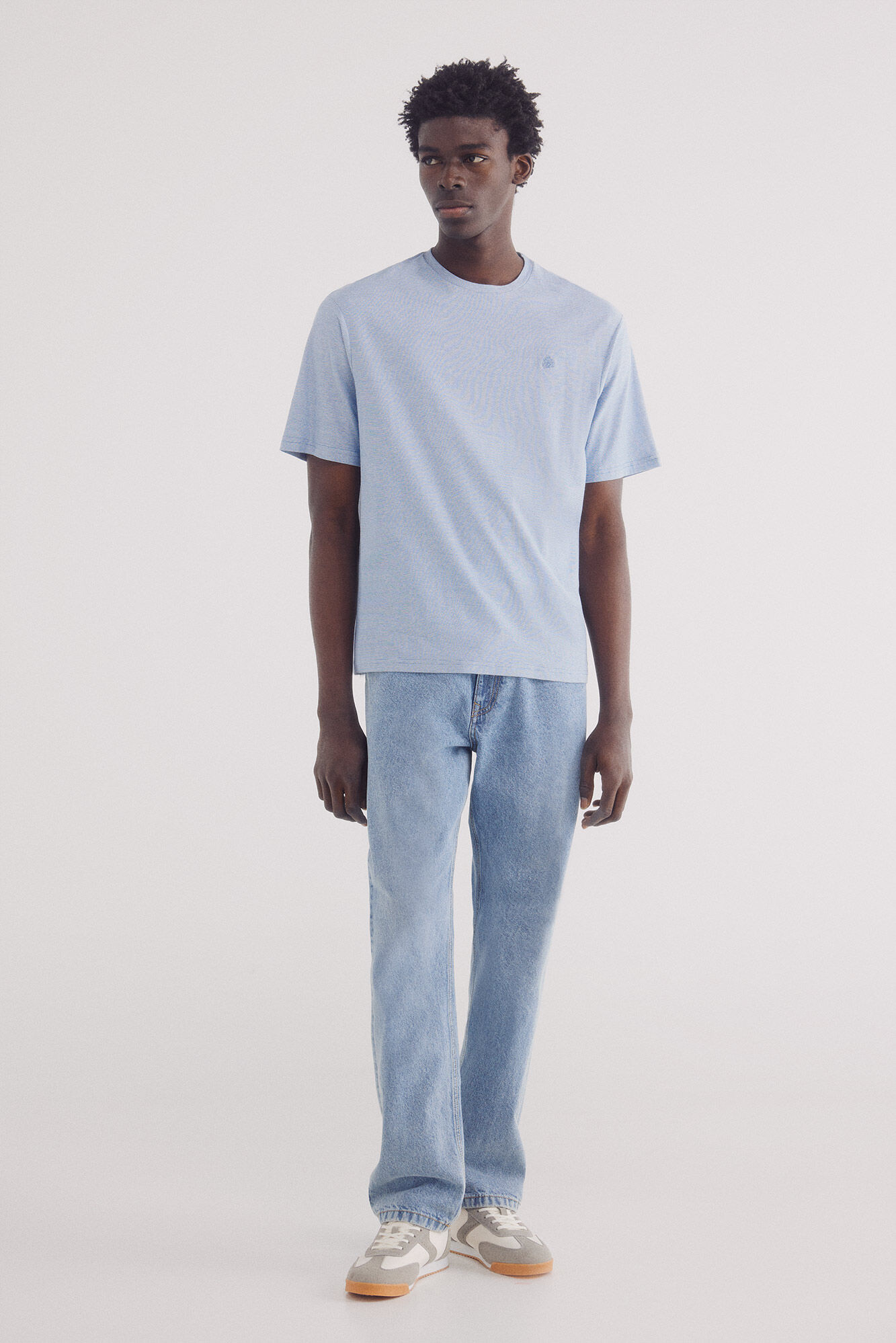 Springfield Playera microraya azul