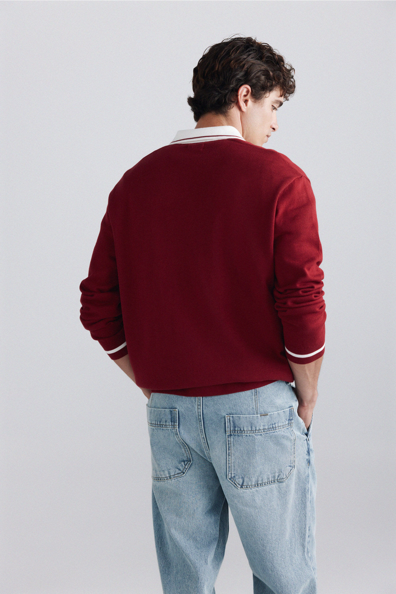 Springfield Polo de punto con mensaje rojo