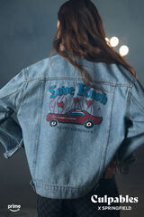 Springfield Chamarra denim oversized "Love rush" azul