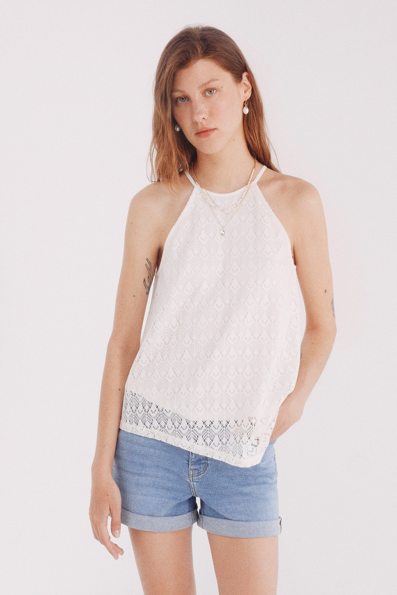 Springfield Shorts jeans algod&oacute;n azul tinta