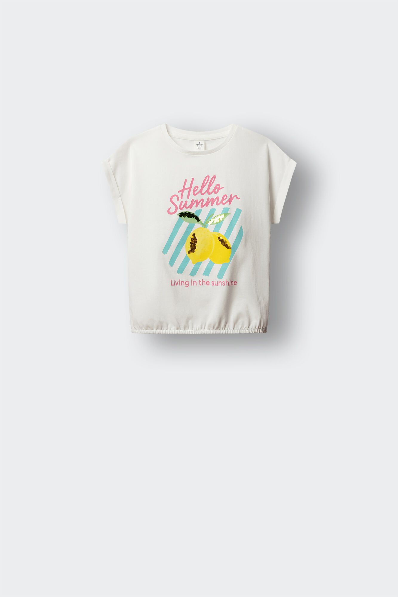 Springfield Kids Playera de manga corta de lentejuelas lim&oacute;n para ni&ntilde;a