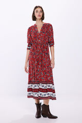 Springfield Vestido midi cenefas naranja
