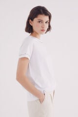 Springfield Playera tachuelas cuello y mangas natural