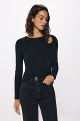 Springfield Playera abertura lágrima negro