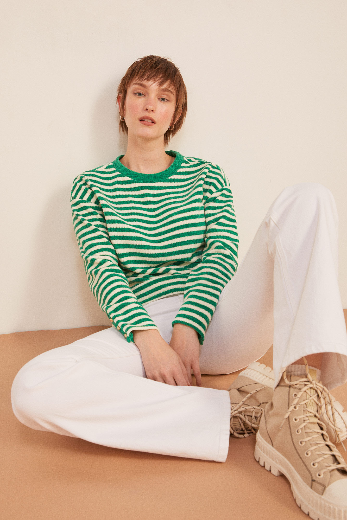 Springfield Playera Chenilla Rayas verde