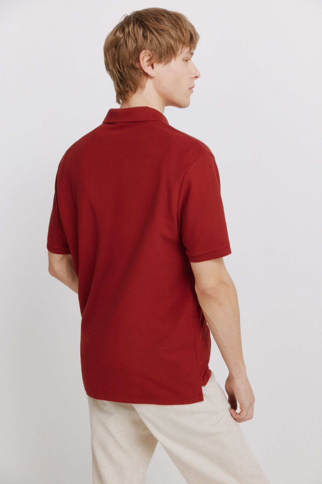 Springfield Polo de piqu&eacute; con cierre regular fit naranja