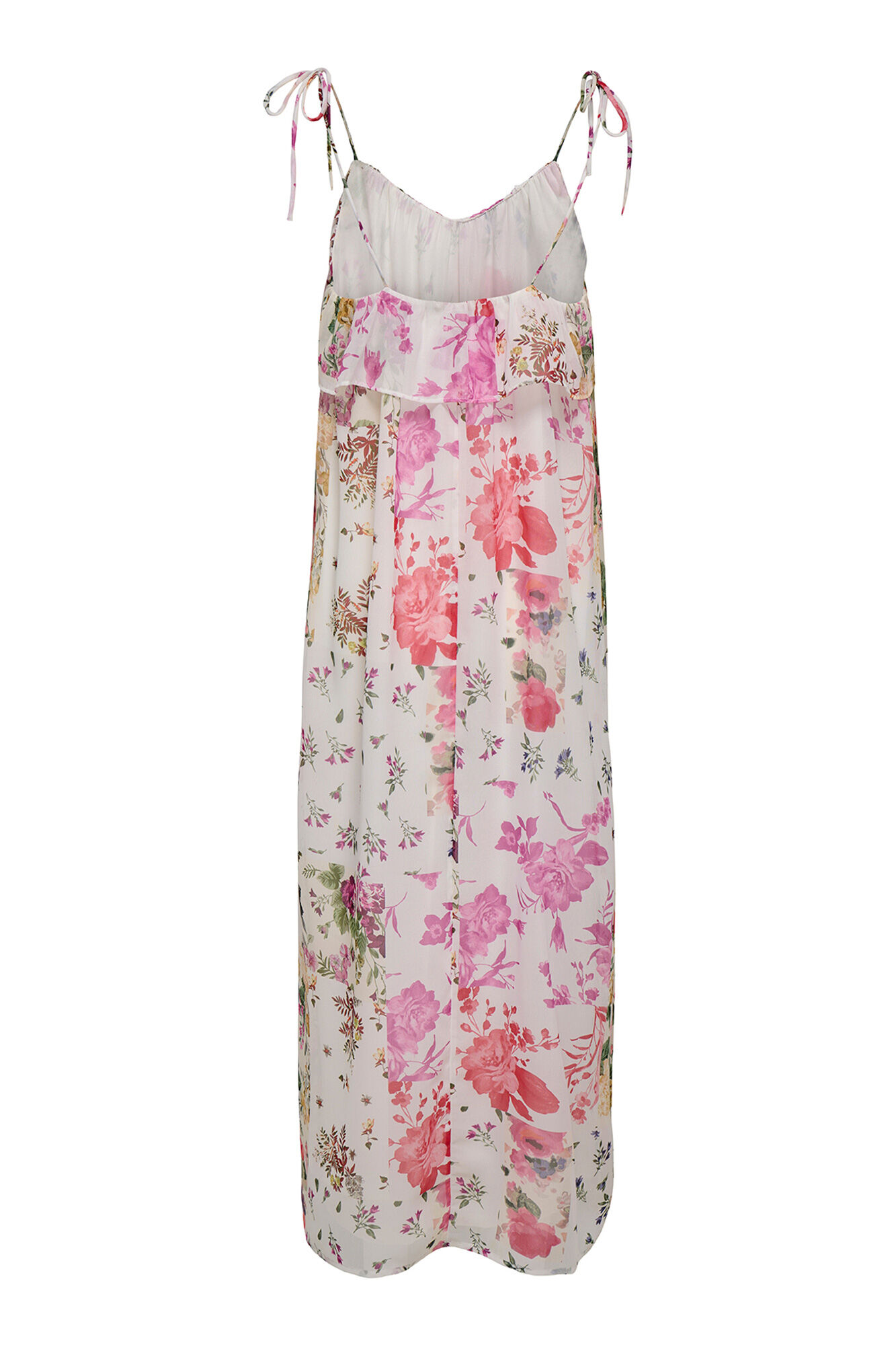 Only Vestido midi estampado floral blanco