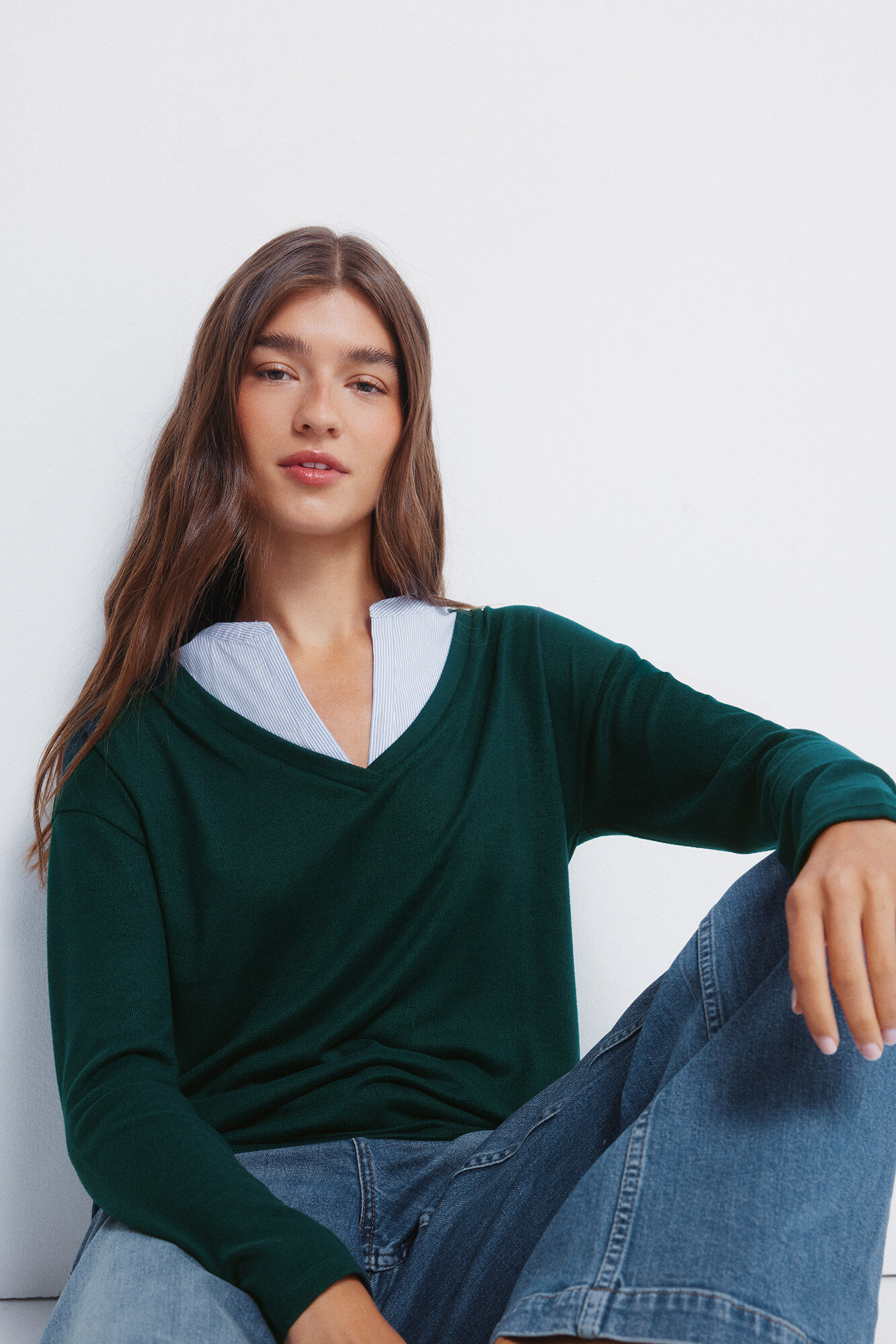 Springfield Playera de cuello combinado