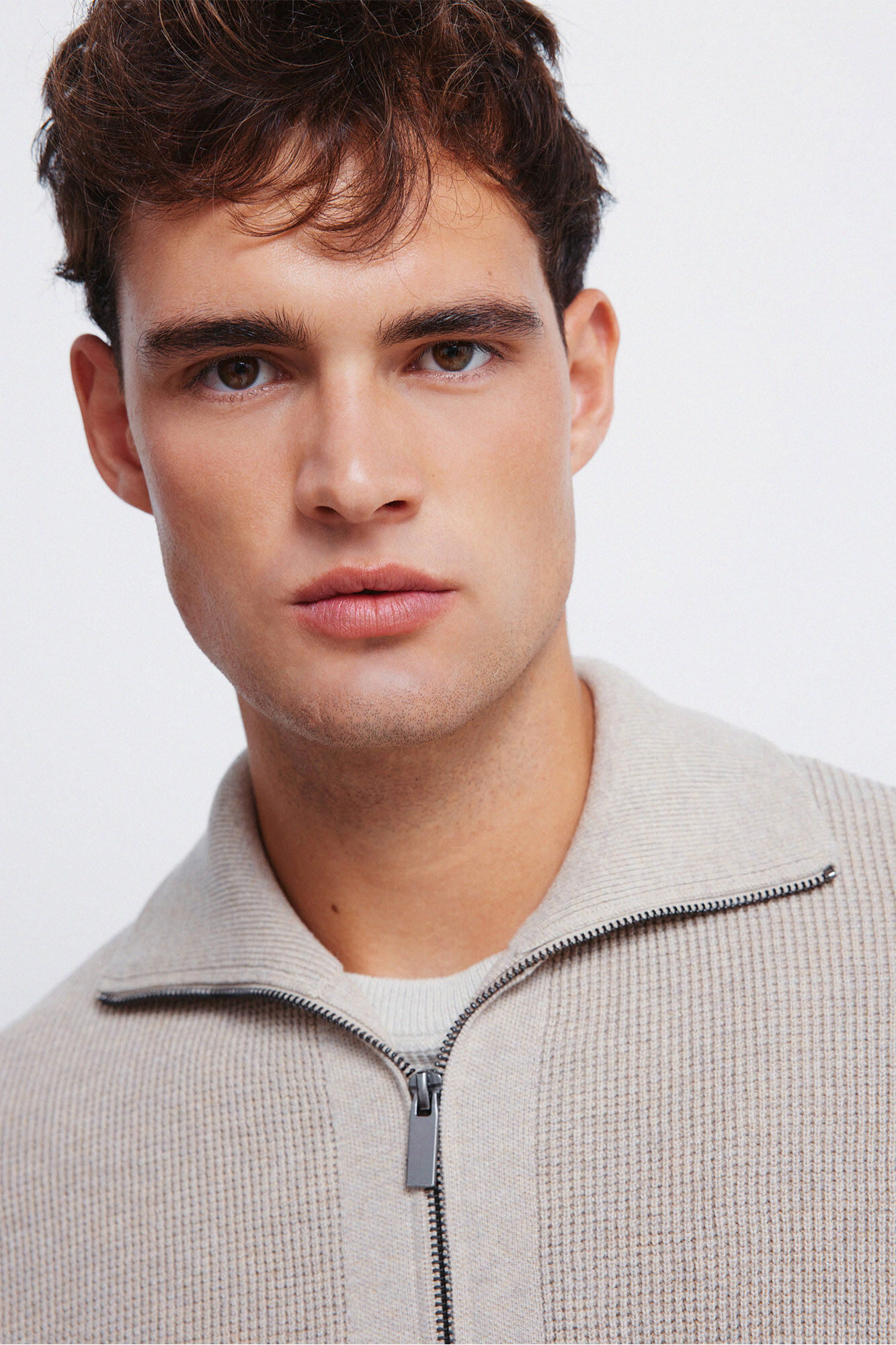 Springfield C&aacute;rdigan con cierre de c&aacute;rdigan caf&eacute;