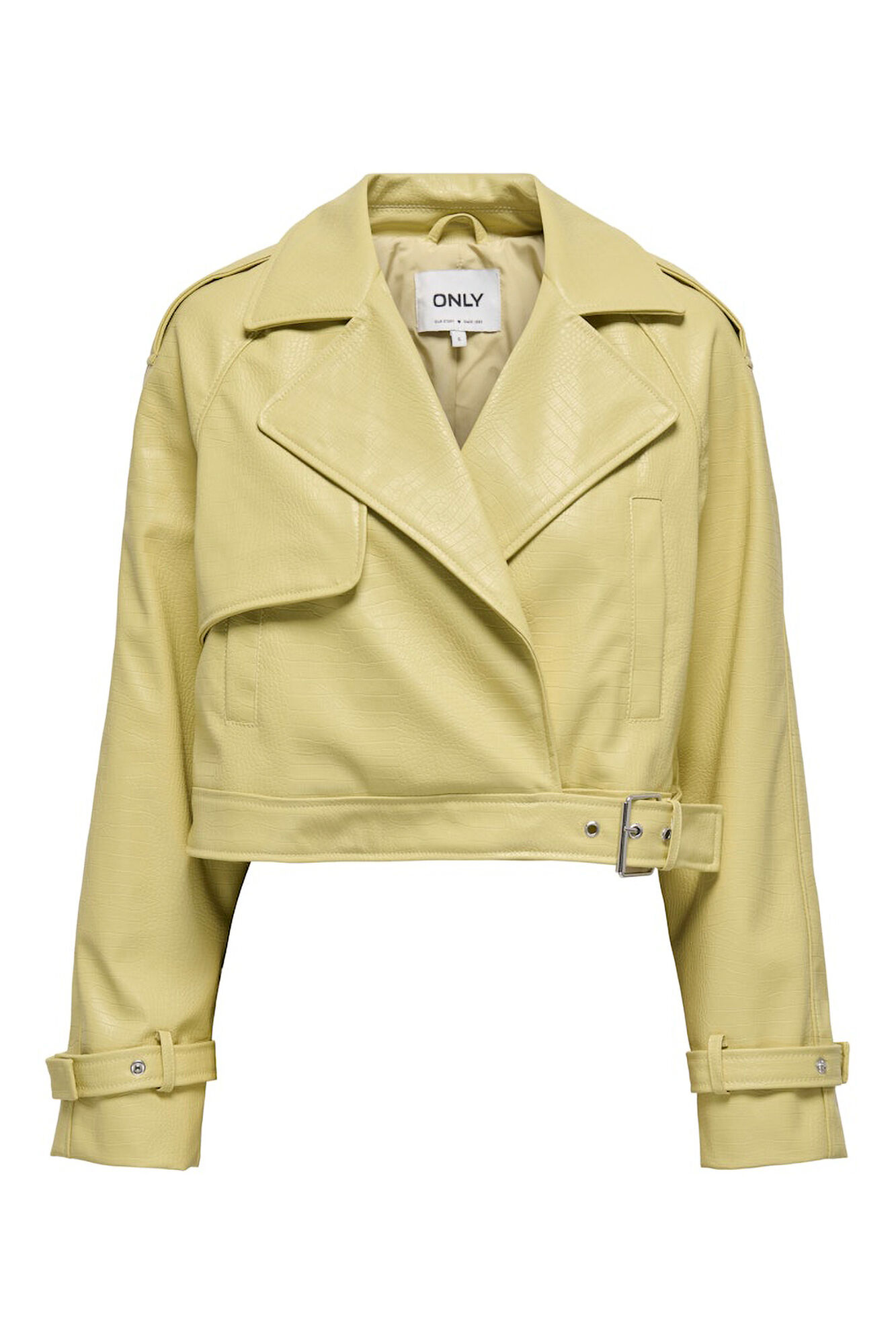 Only Chaqueta biker de polipiel beige