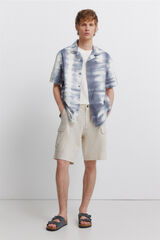 Springfield Bermudas cargo de lino comfort fit blanco