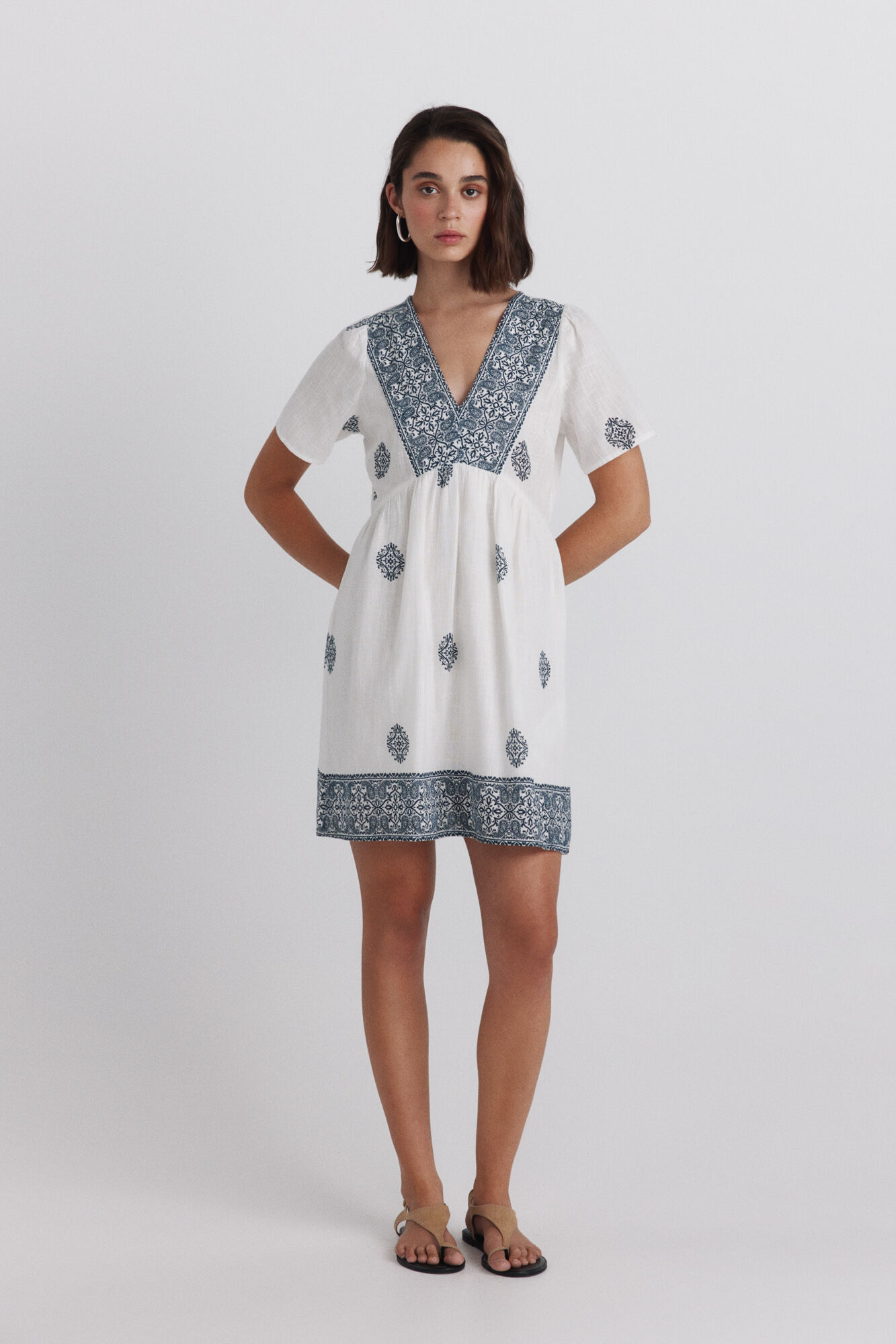Springfield Vestido estampado cenefa