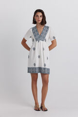 Springfield Vestido estampado cenefa azul