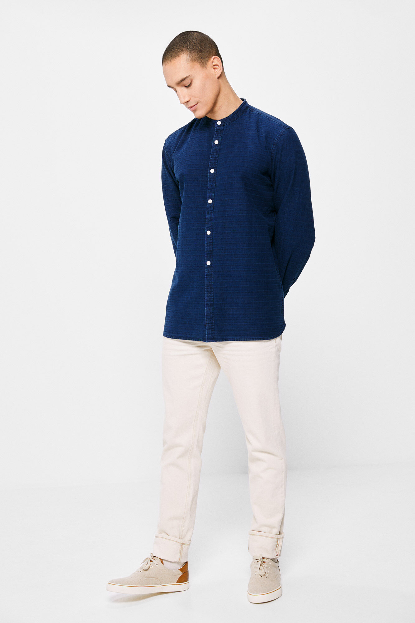 Springfield Camisa indigo mao marino
