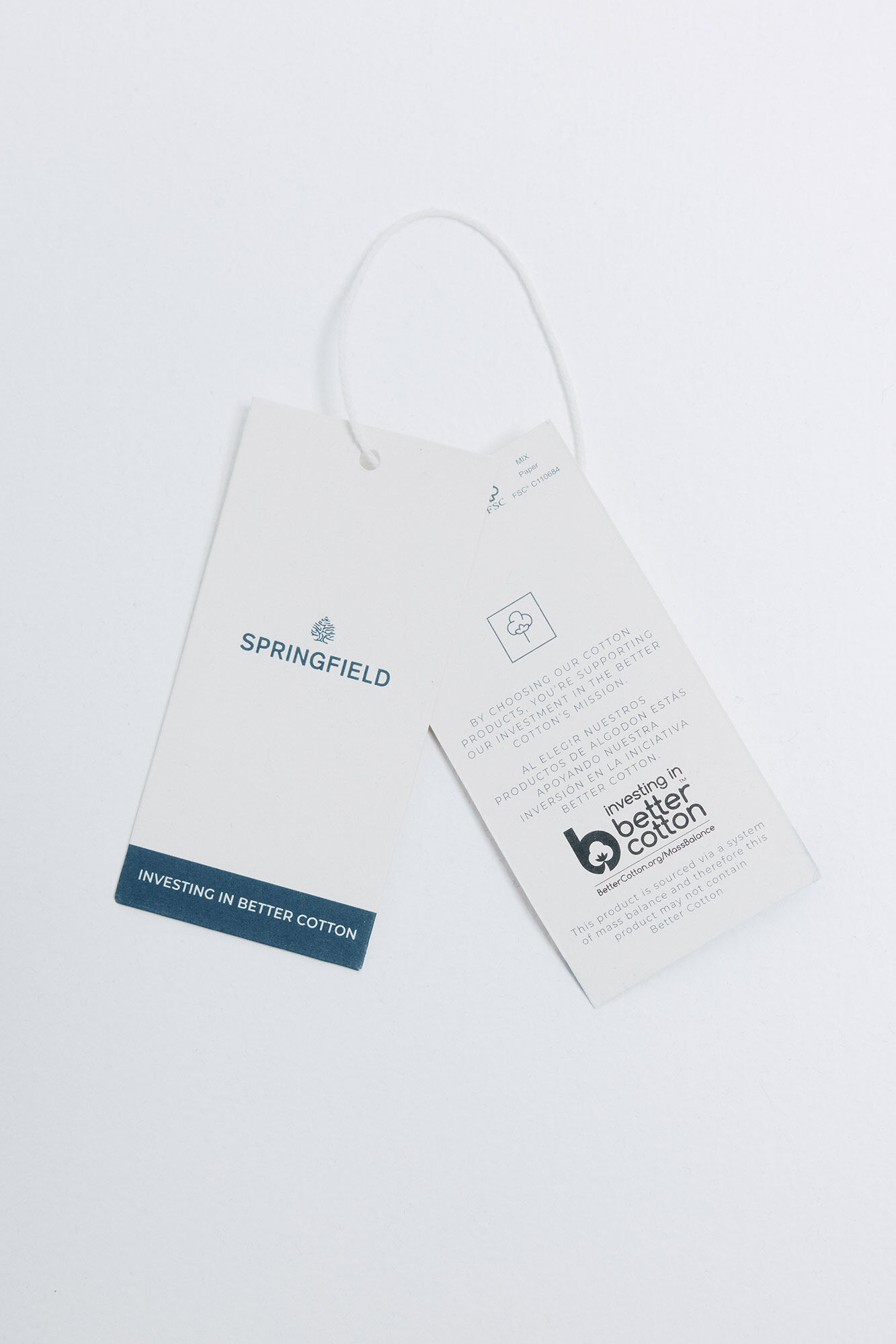 Springfield Blusa volantes fruncidos solapa azulado